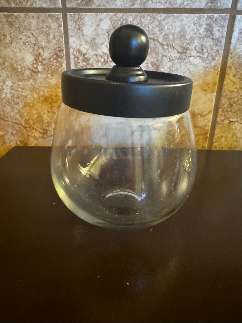 Set Of 3 Oil Rubbed Bronze glass jars (bath salts not included) - Picture 3 of 4